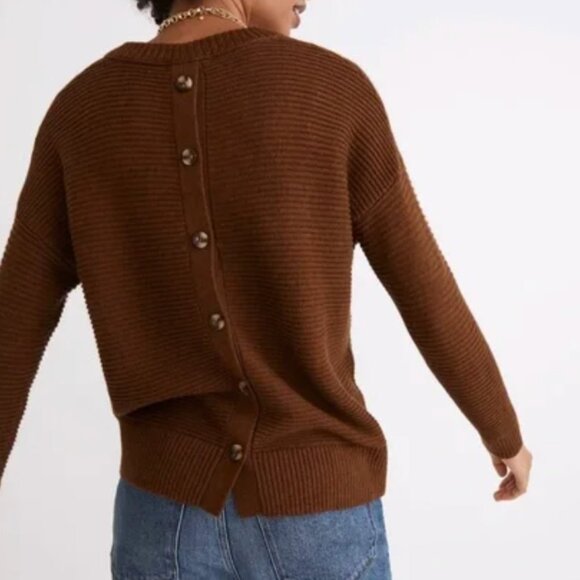Madewell Sweaters - Madewell Button-Back Brown Sweater Size XXS